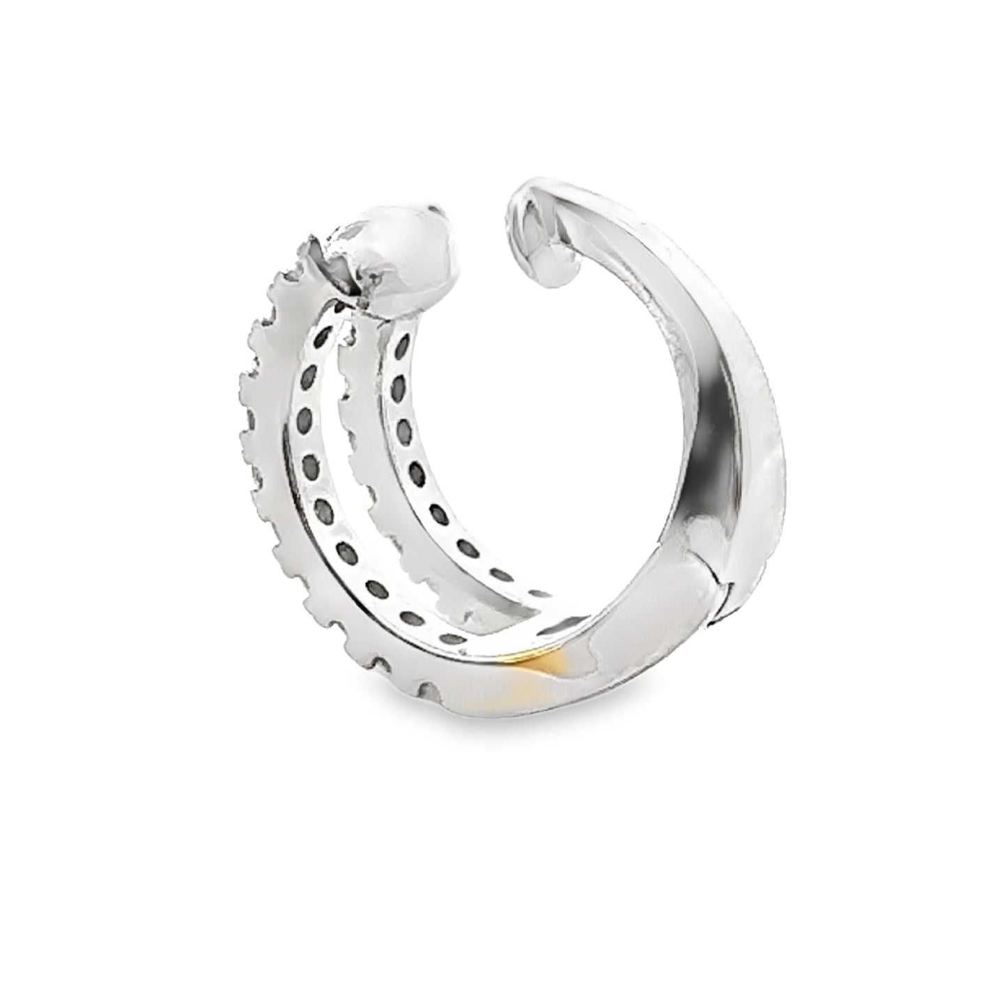 Natural .25ct Diamond Ear Cuff 14KT White Gold Bids.com
