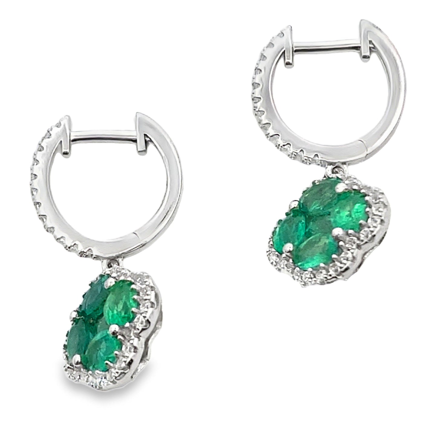 1.93ct Emerald Zircon Dangle Earrings Sterling Silver Bids.com