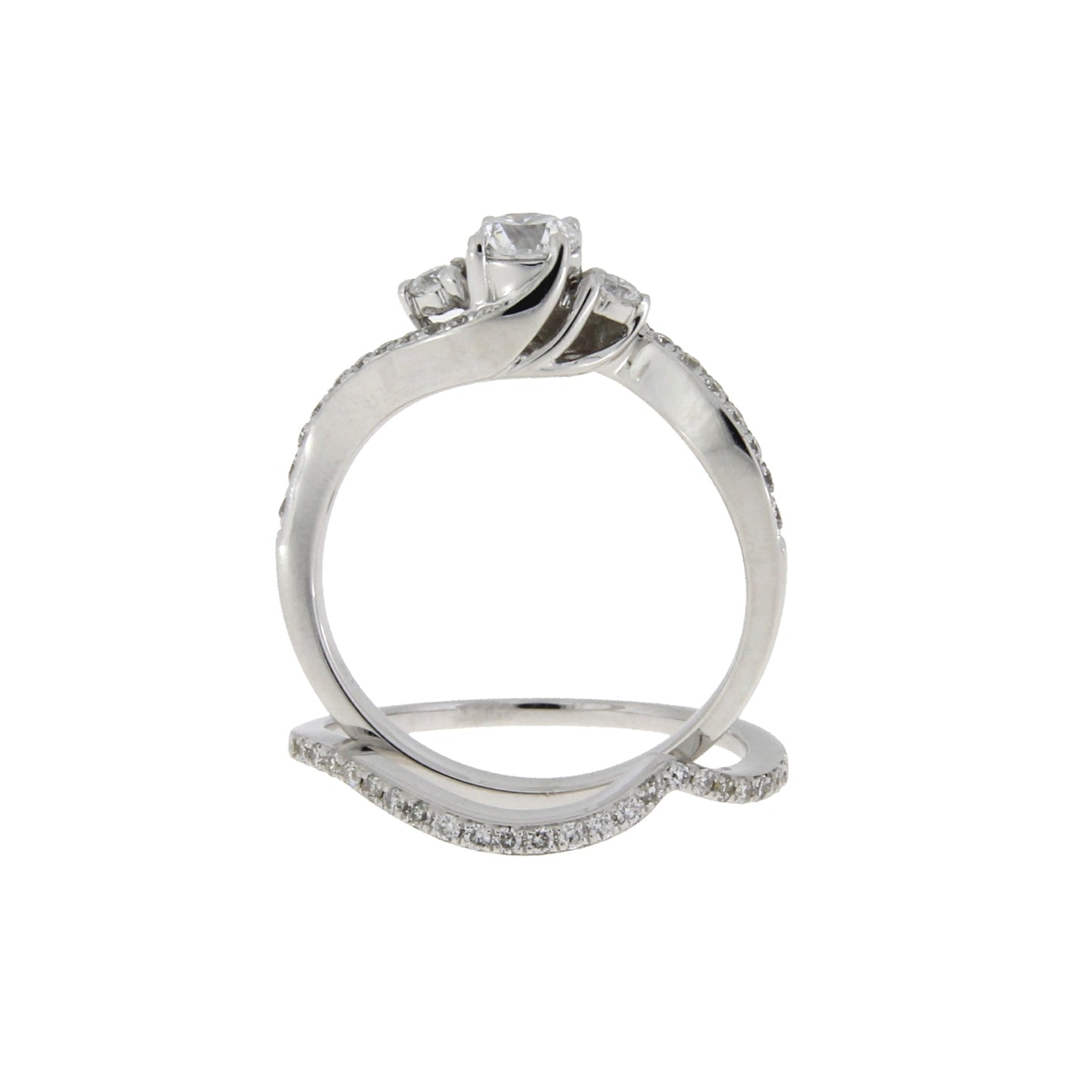 .70ct Diamond Engagement Ring Set 14KT White Gold Bids.com