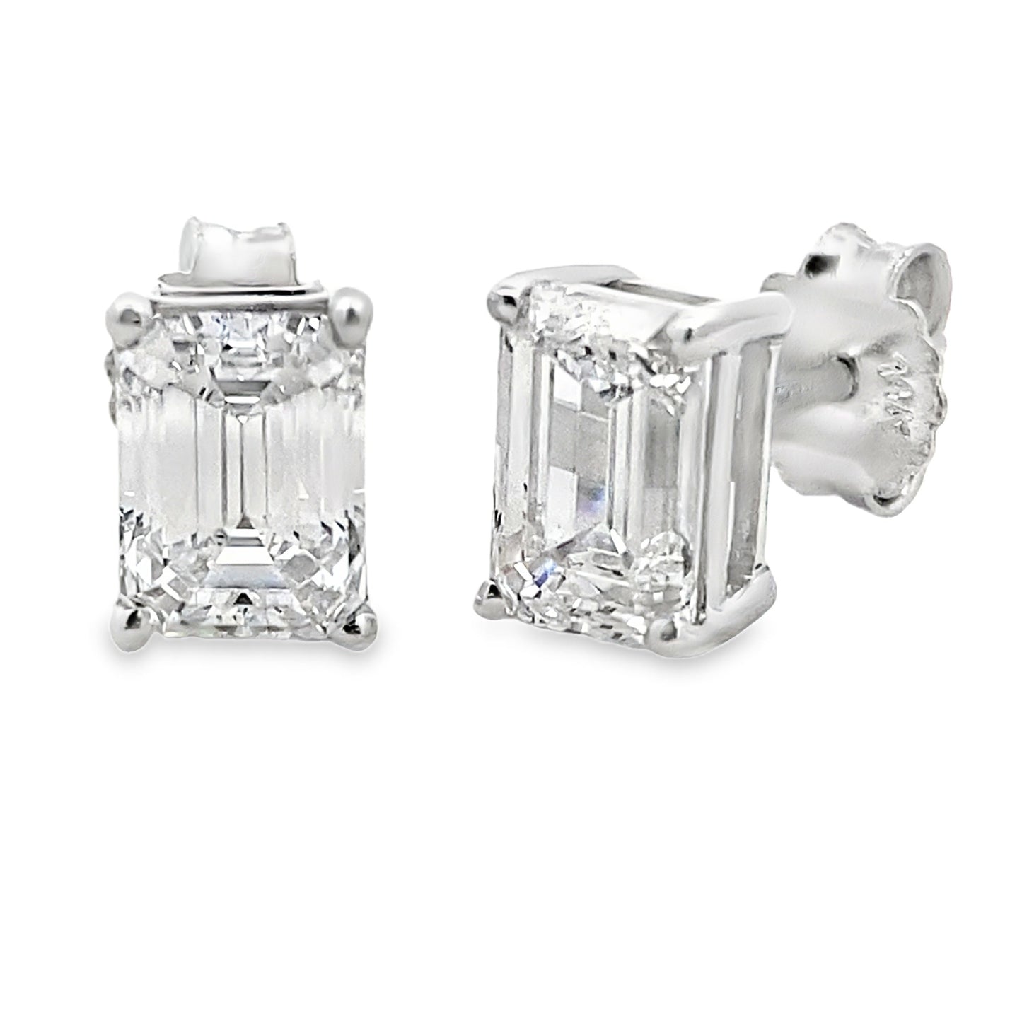 2.00ct Lab Grown Diamond Stud Earrings 14KT White Gold Bids.com