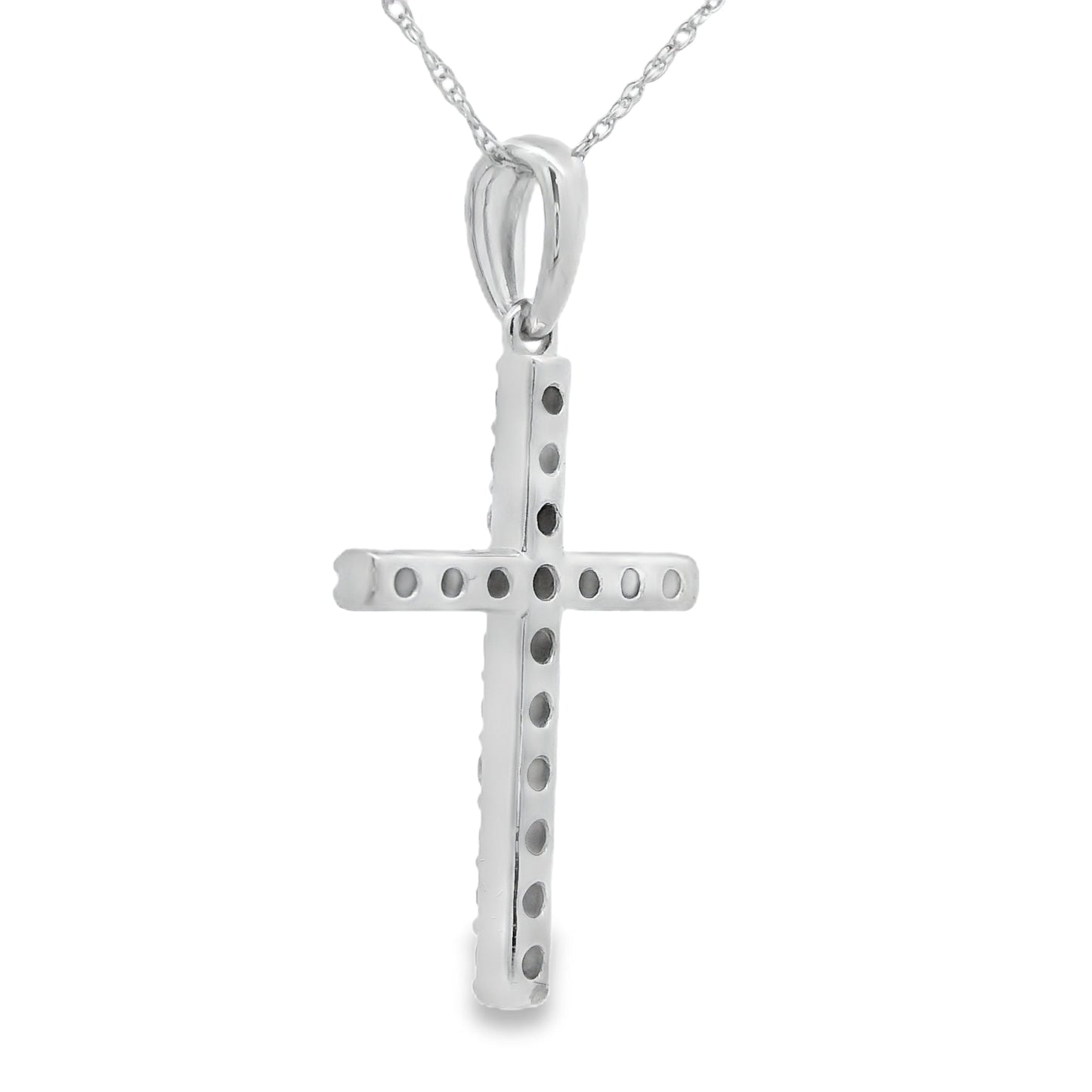 .45ct Diamond Cross Religious Pendant 14KT White Gold Bids.com
