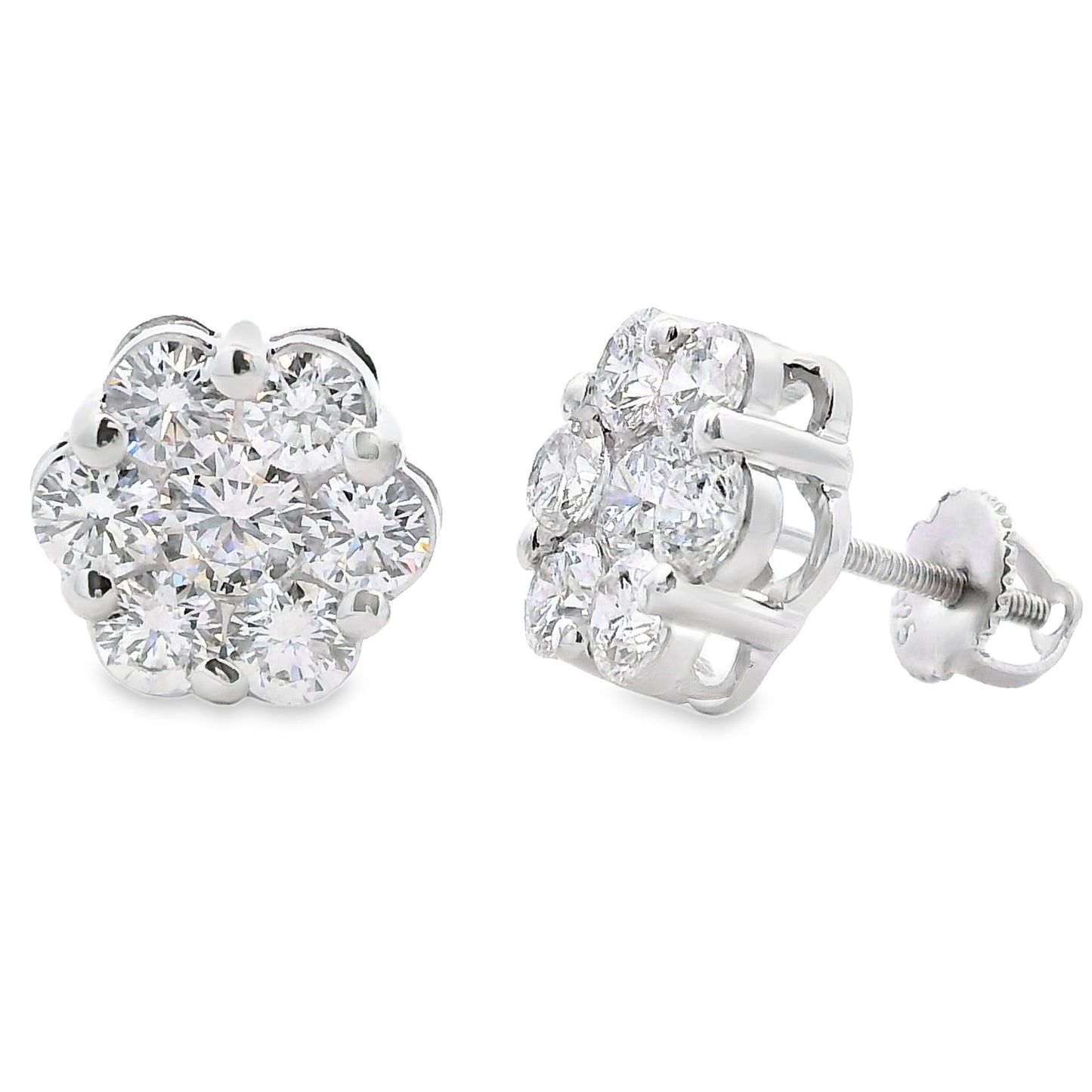 3.09ct Lab Grown Diamond Earrings Sterling Silver Bids.com