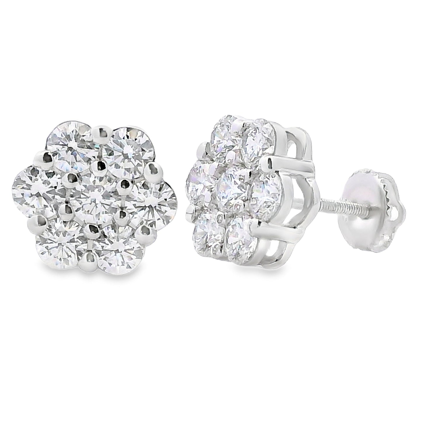 2.81ct Lab Grown Diamond Earrings Sterling Silver Bids.com