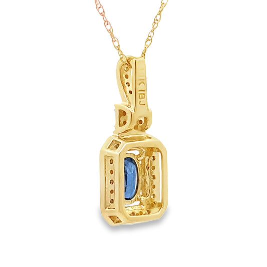 Sapphire Diamond Fashion Pendants 10KT Yellow Gold Bids.com