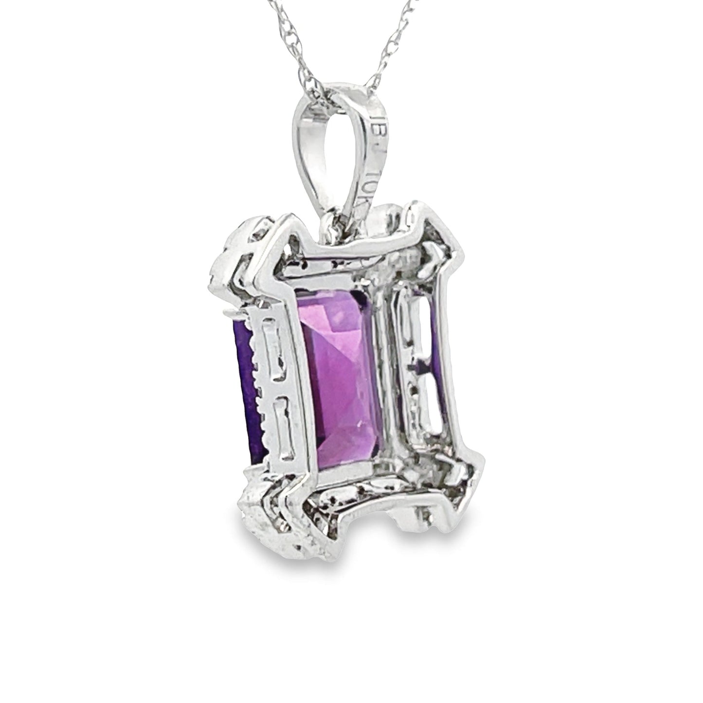 Amethyst Diamond Fashion Pendants 10KT White Gold Bids.com