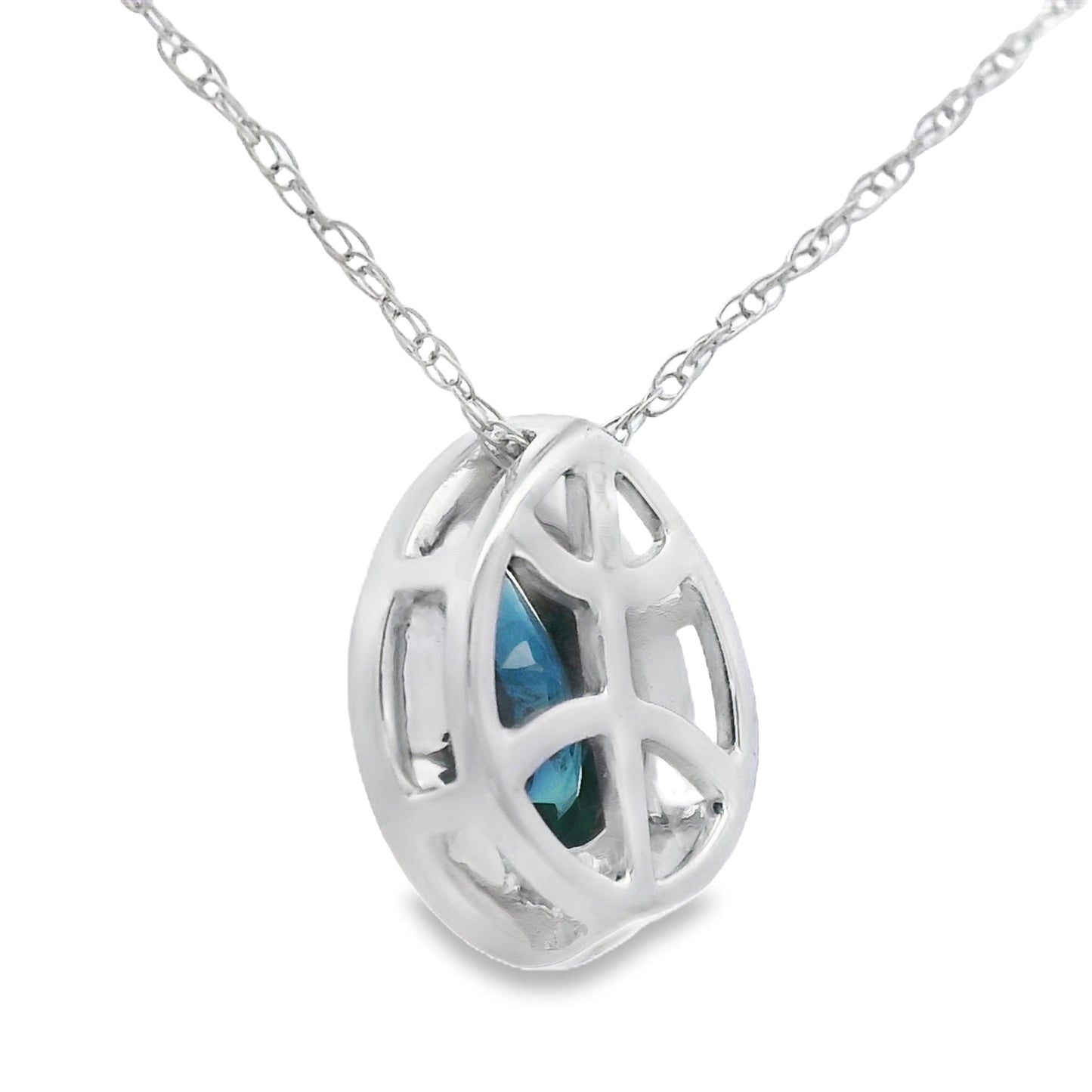 .54ct Sapphire Diamond Fashion Pendants 10KT White Gold Bids.com