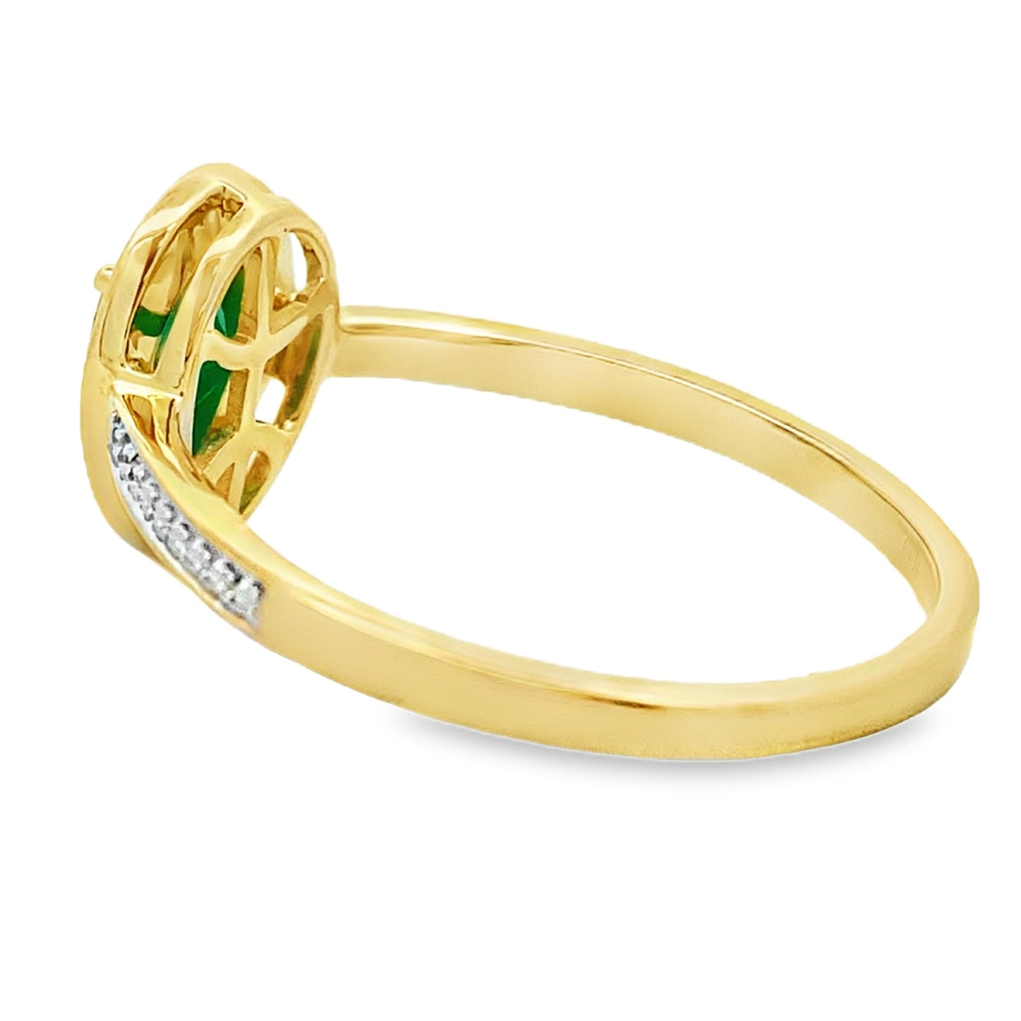 Genuine .55ct Chalcedony Diamond Ring 10KT Yellow Gold Bids.com