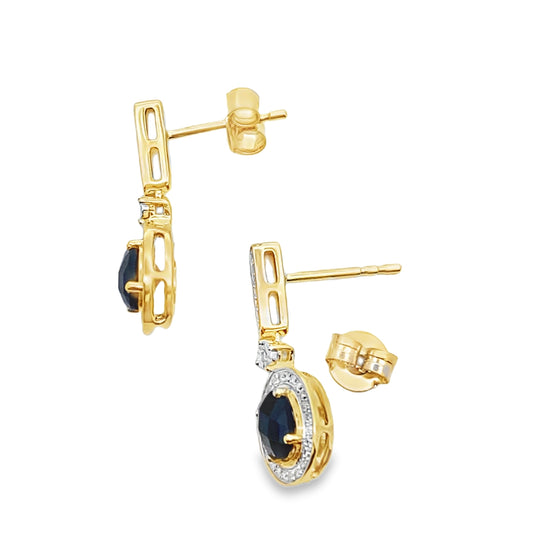 1.06ct Onyx Diamond Dangle Earrings 10KT Yellow Gold Bids.com