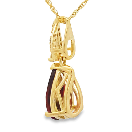 1.38ct Garnet Diamond Fashion Pendants 10KT Yellow Gold Bids.com