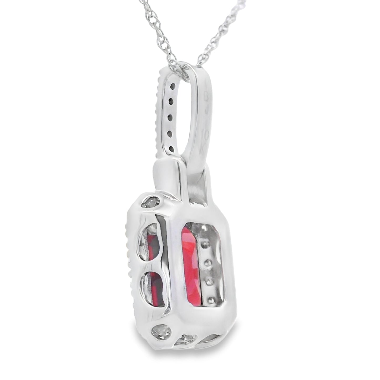 1.31ct Garnet Diamond Fashion Pendants 10KT White Gold Bids.com