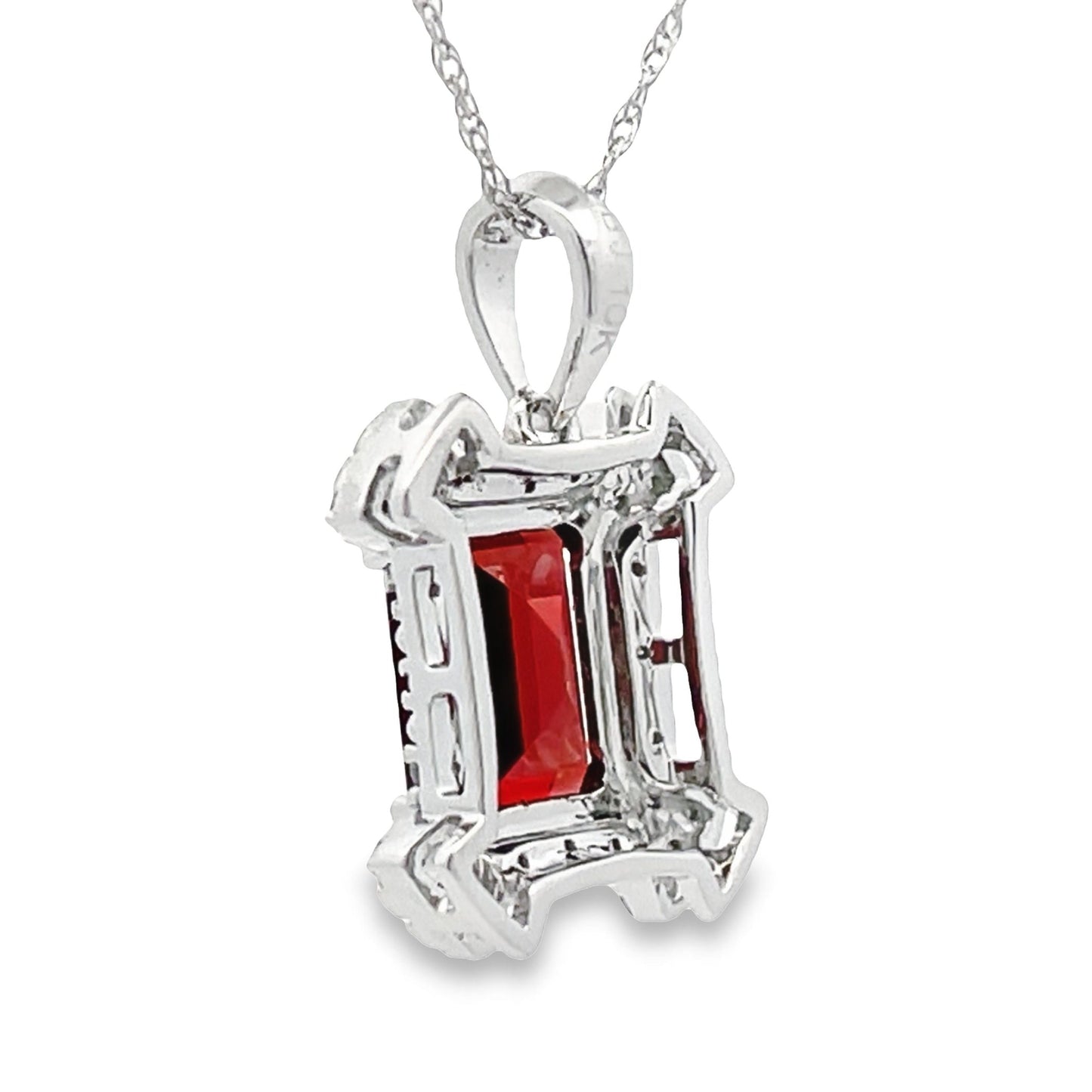 1.87ct Garnet Diamond Fashion Pendants 10KT White Gold Bids.com