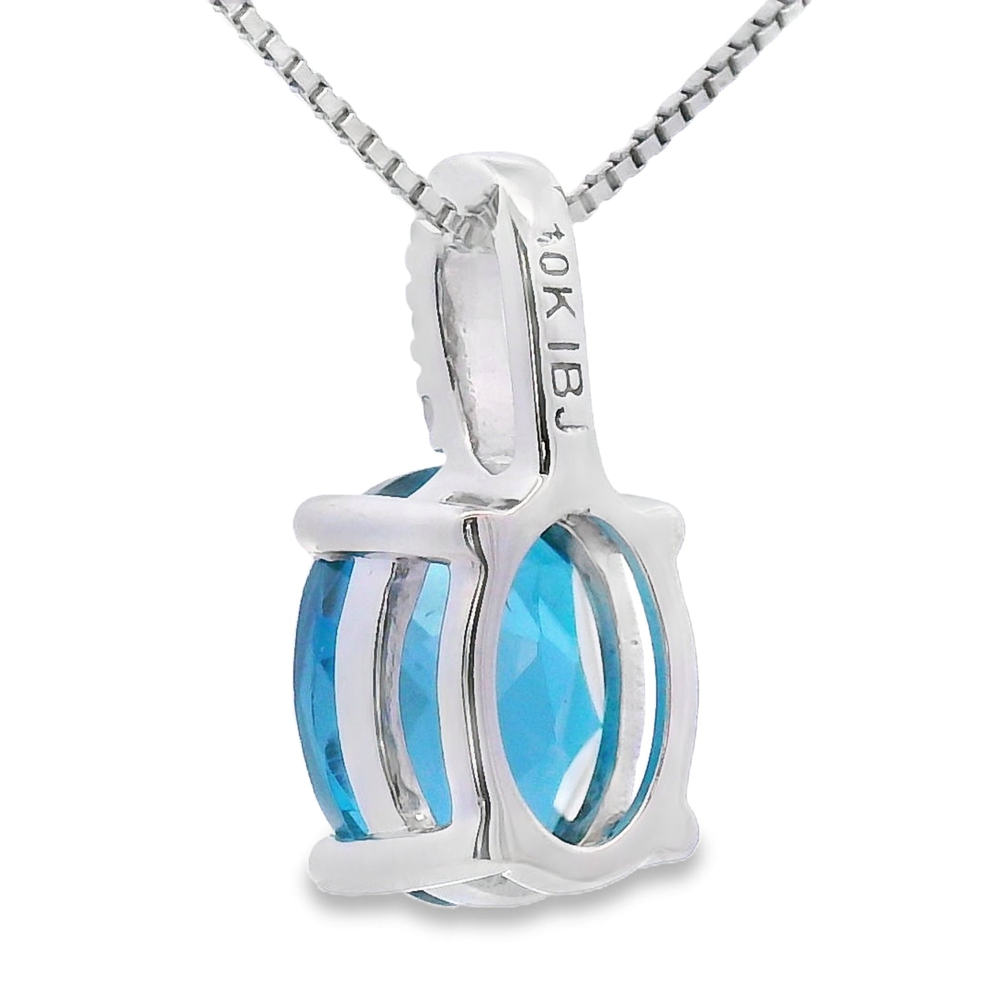 London Blue Topaz Fashion Pendants 10KT White Gold Bids.com