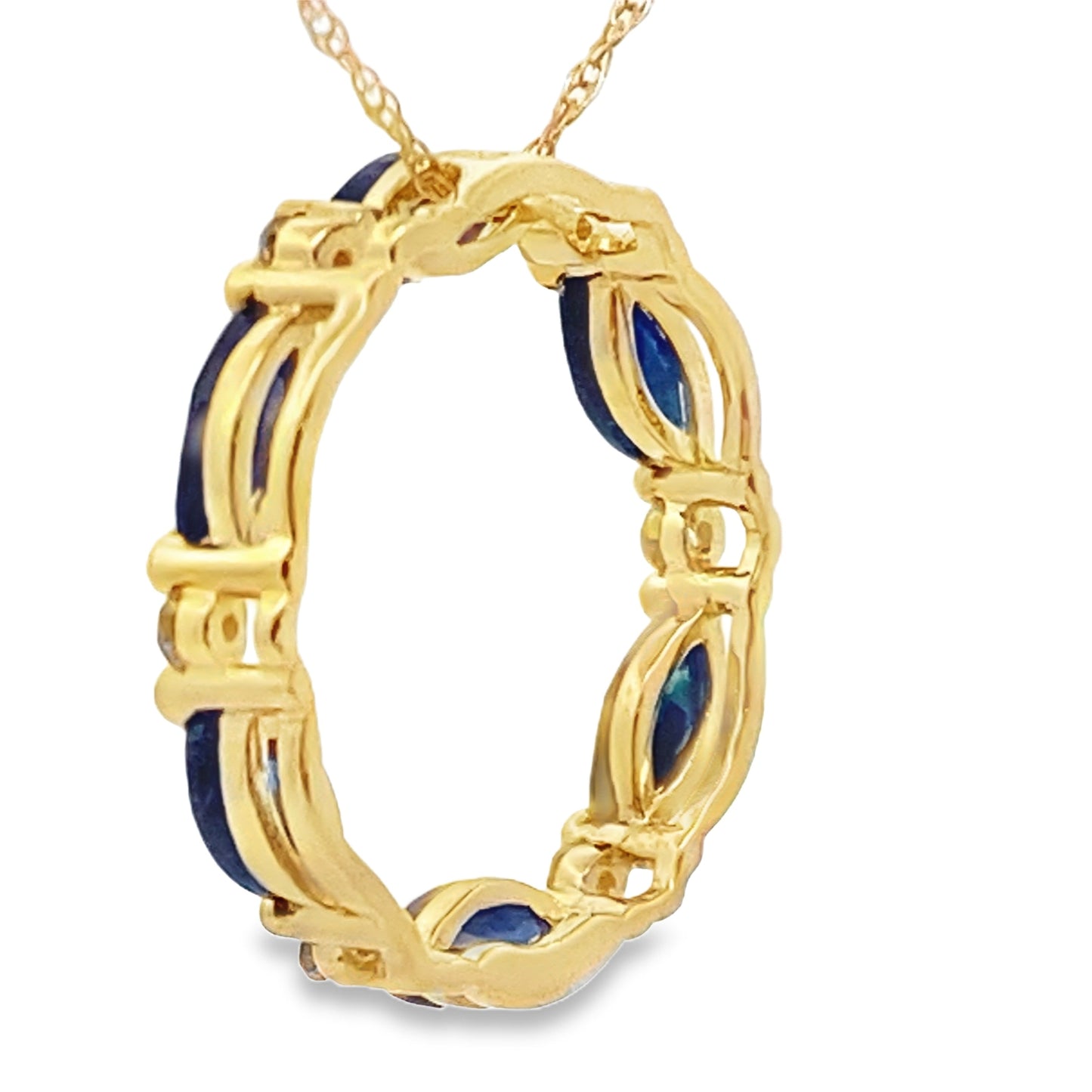 .99ct Sapphire Circle of Love Pendant 10KT Yellow Gold Bids.com