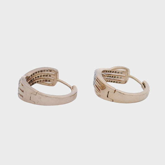 Natural .25ct Hoop Earrings Gold plated Sterling Silver Bids.com