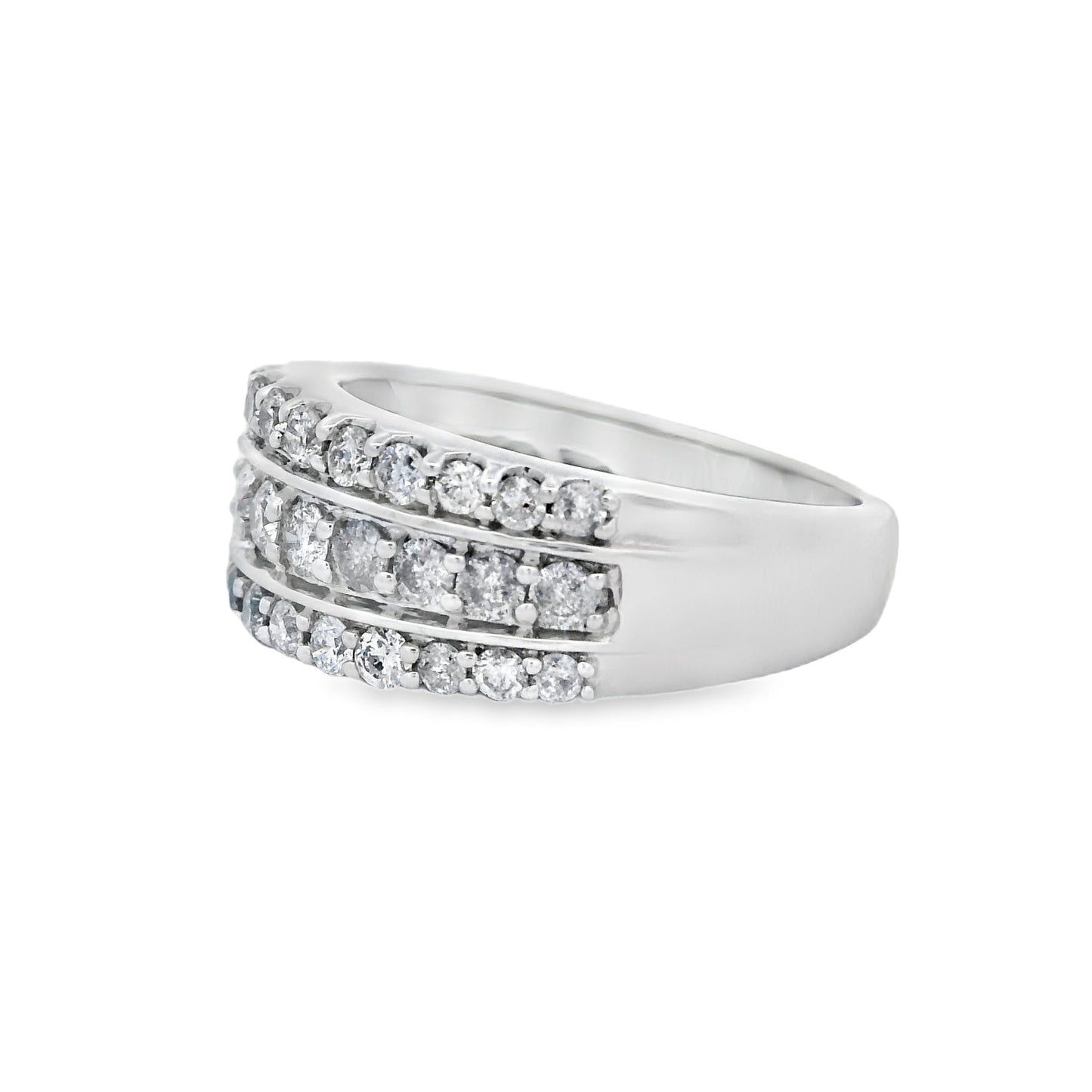 1.00ct Diamond Wedding Band Ring 10KT White Gold Bids.com