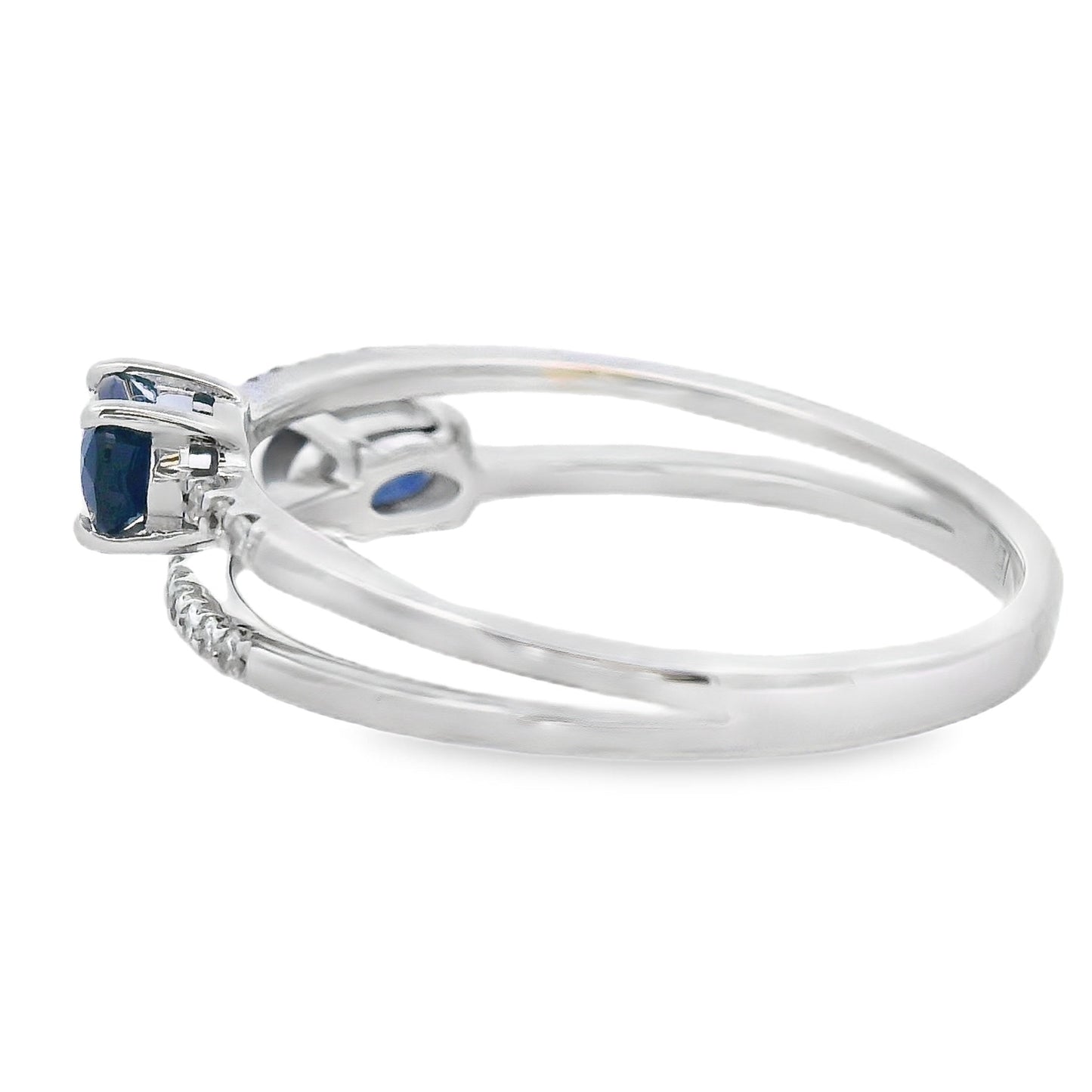 Natural .75ct Sapphire Diamond Ring 14KT White Gold Bids.com