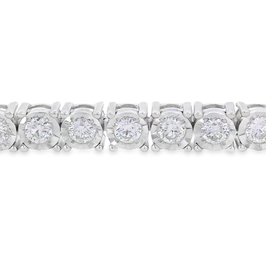 Lab Grown Diamond Tennis Bracelet Sterling Silver Bids.com