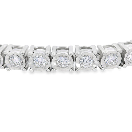 Lab Grown Diamond Tennis Bracelet Sterling Silver Bids.com