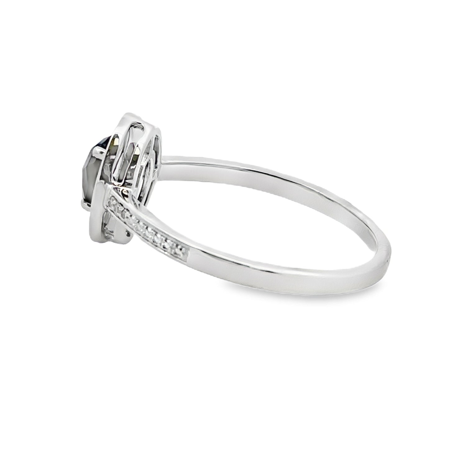 Genuine .55ct Onyx Diamond Ring 10KT White Gold Bids.com