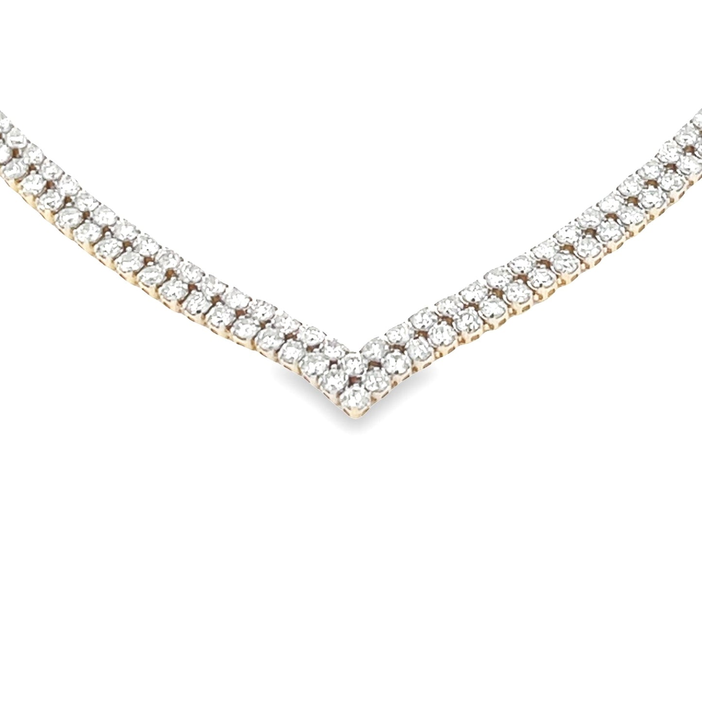 Genuine 7.00ct Diamond Tennis Necklace 14KT Yellow Gold Bids.com