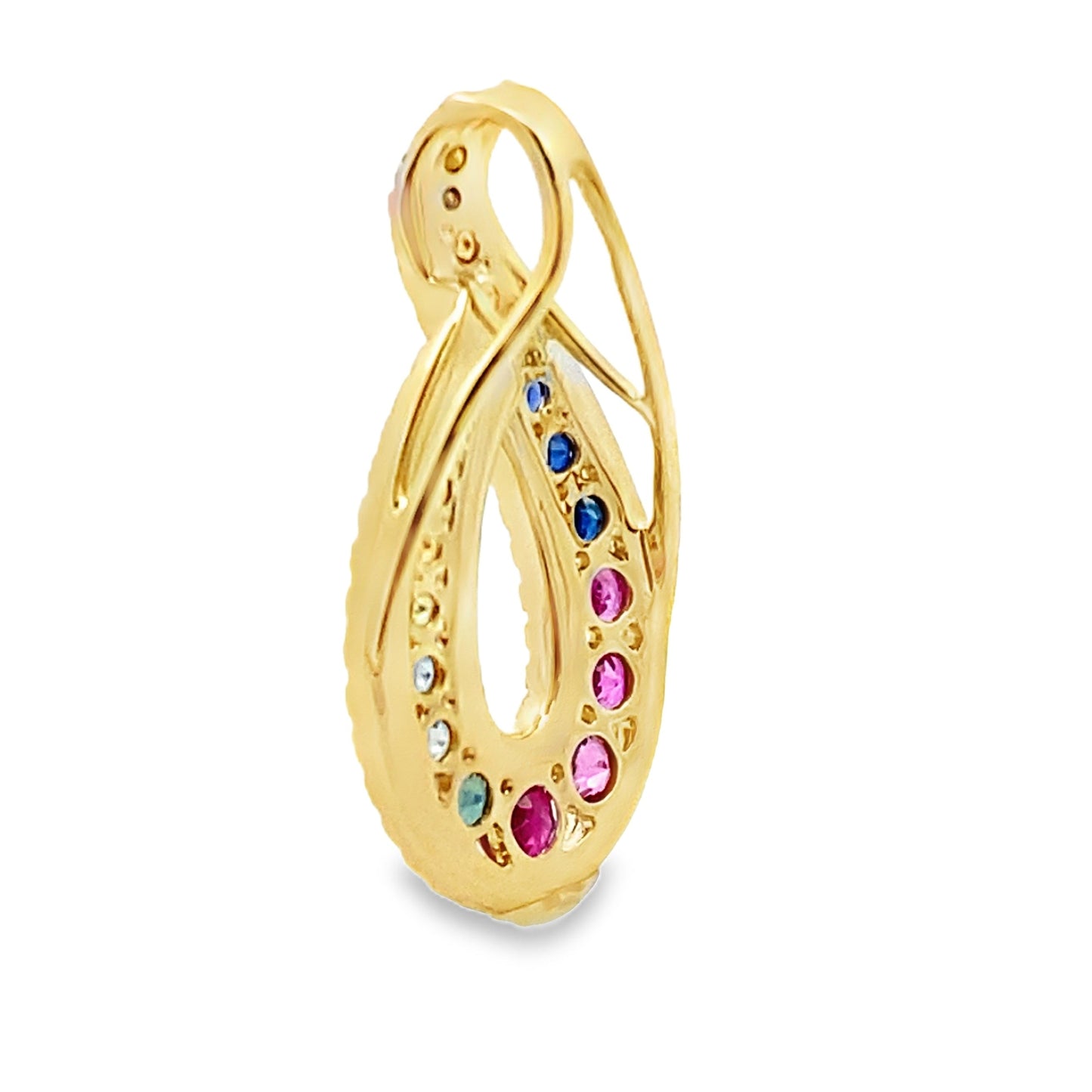 .91ct Multi Sapphire Fashion Pendants 14KT Yellow Gold Bids.com