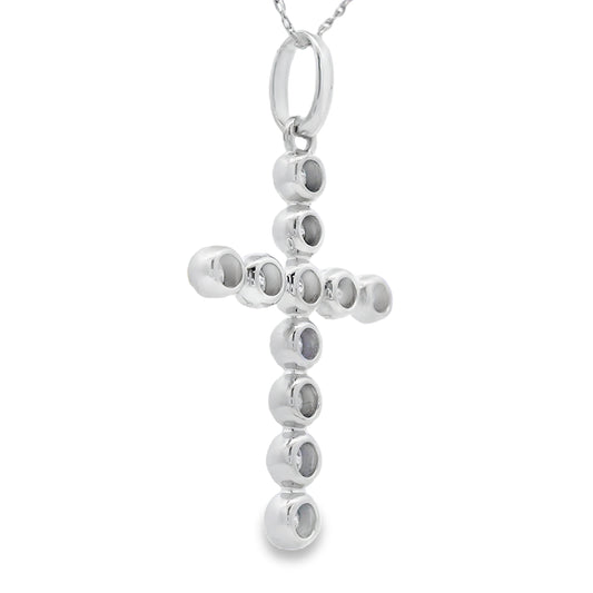 .50ct Diamond Cross Religious Pendant 14KT White Gold Bids.com