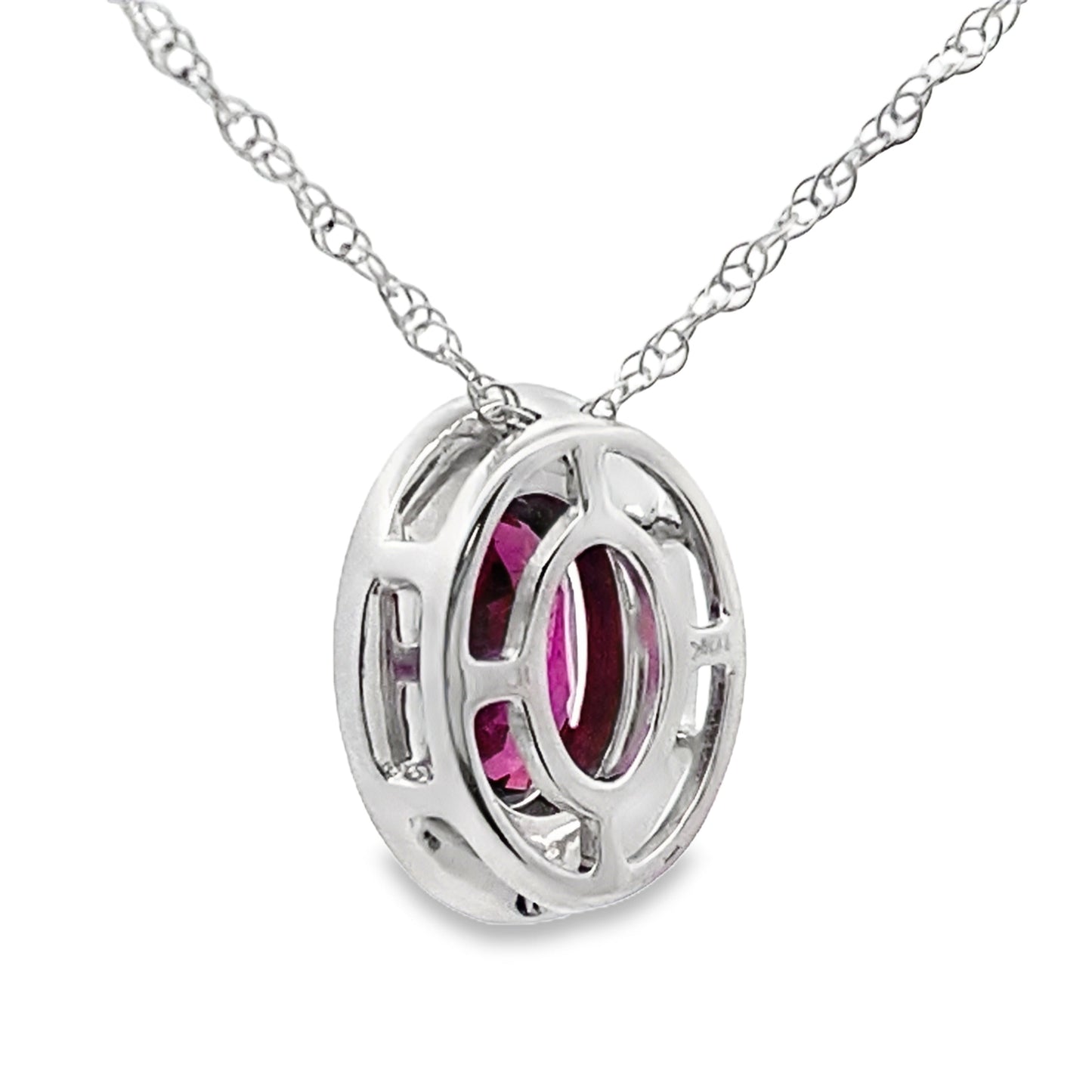.52ct Garnet Diamond Fashion Pendants 10KT White Gold Bids.com