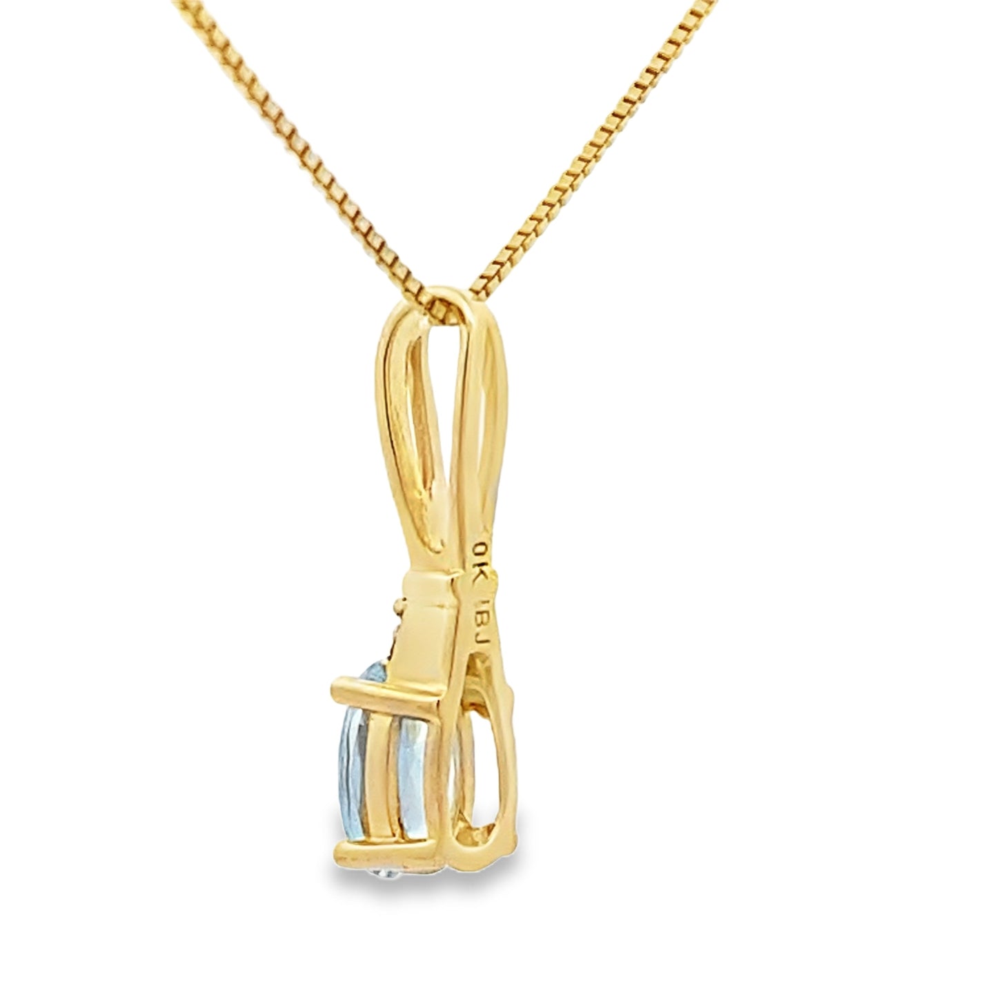 Aquamarine Diamond Fashion Pendants 10KT Yellow Gold Bids.com