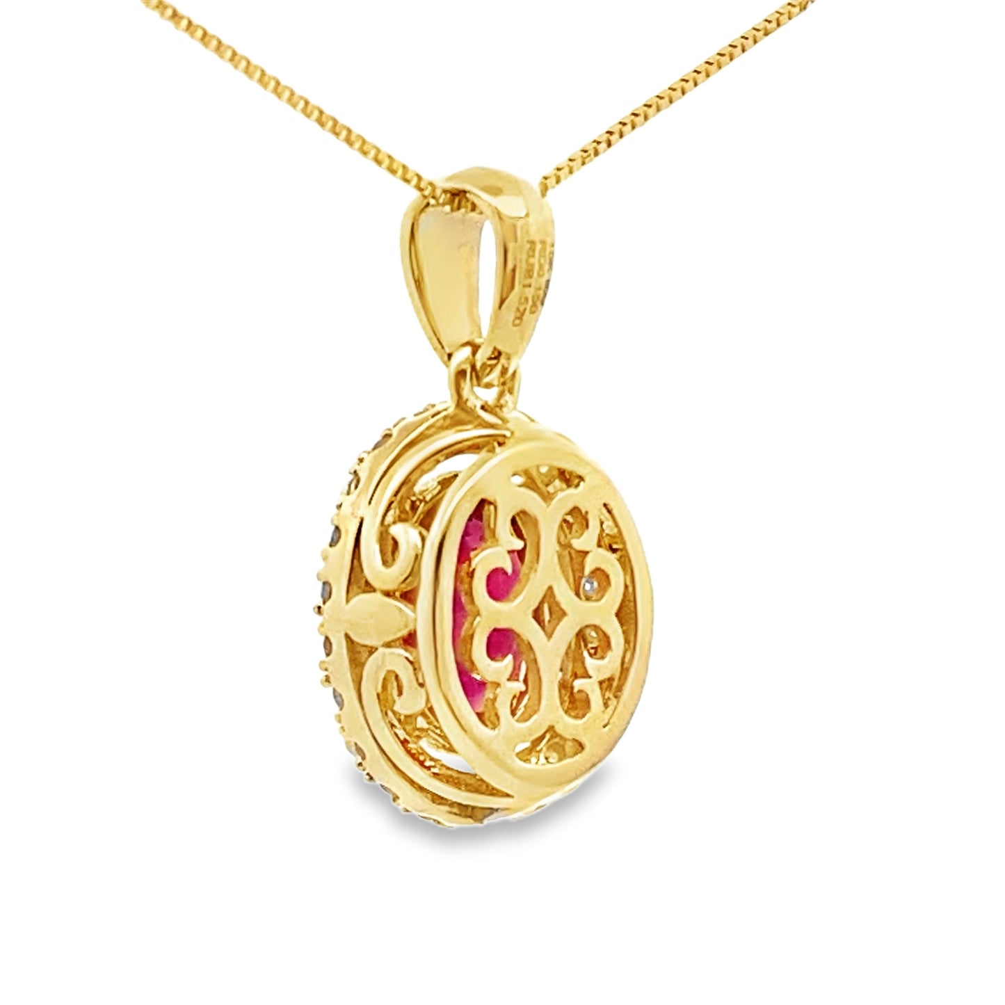 2.22ct Ruby Diamond Fashion Pendants 10KT Yellow Gold Bids.com