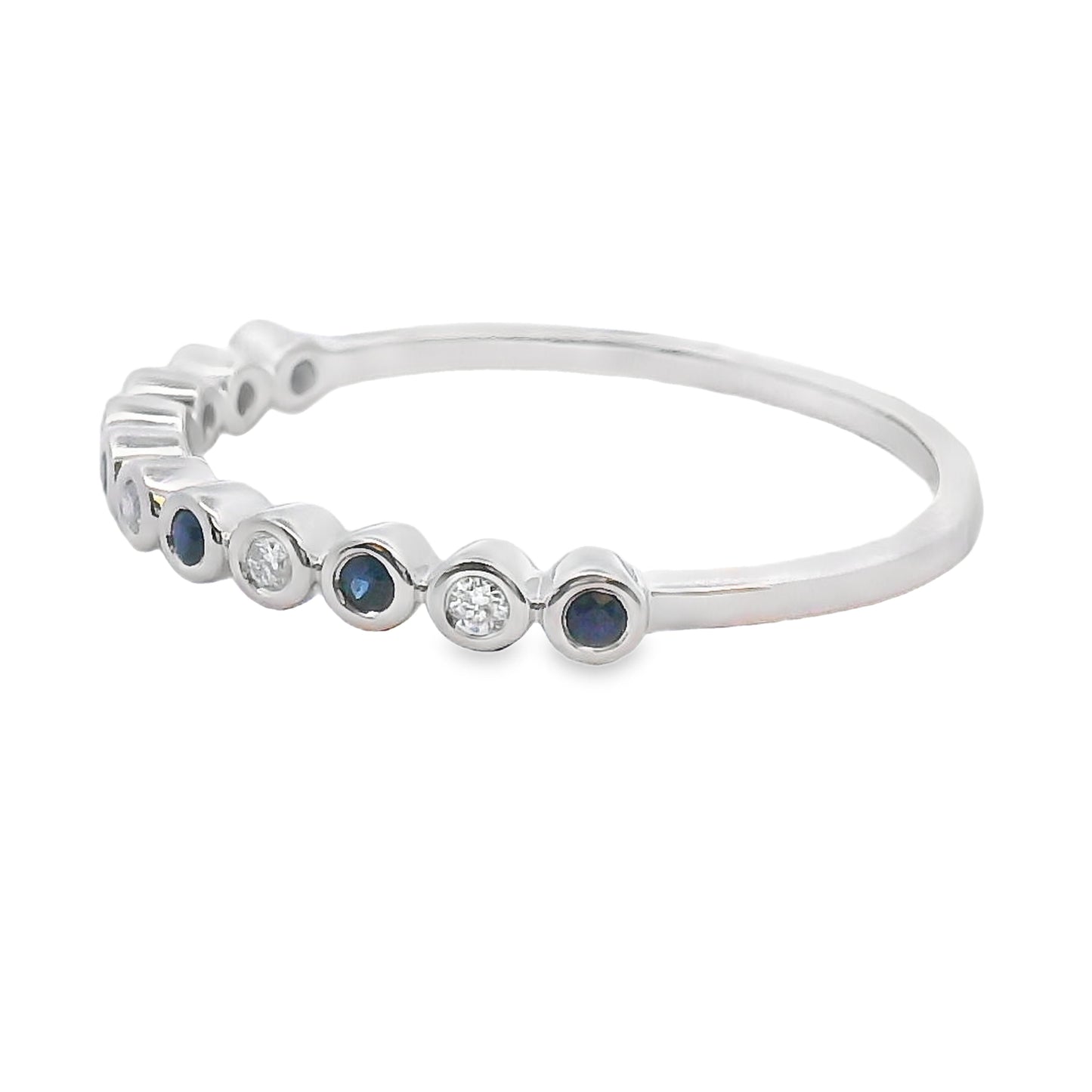 Sapphire Diamond stackable band set 14KT White Gold Bids.com