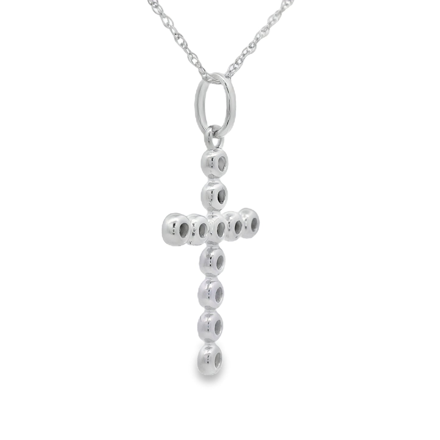.15ct Diamond Cross Religious Pendant 14KT White Gold Bids.com