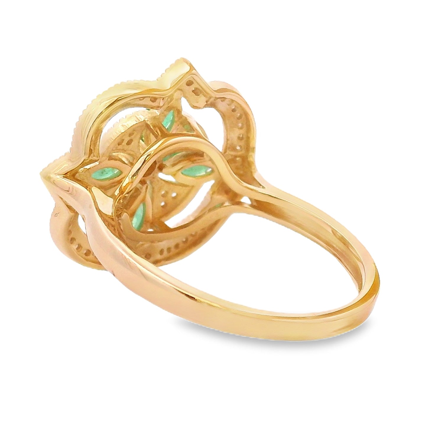 Natural .69ct Emerald Diamond Ring 14KT Yellow Gold Bids.com