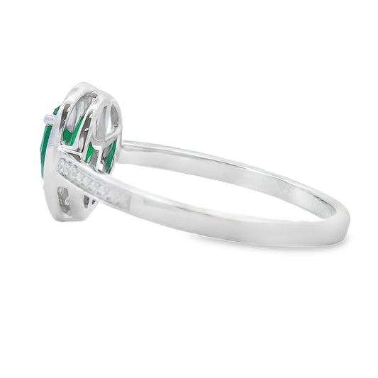 Natural .55ct Chalcedony Diamond Ring 10KT White Gold Bids.com