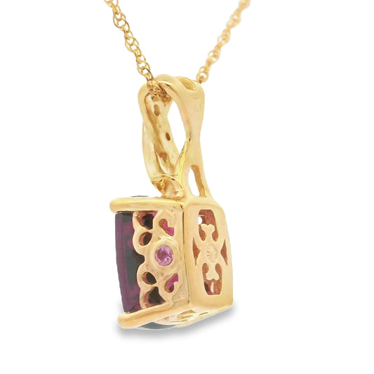 1.63ct Garnet Diamond Fashion Pendants 10KT Yellow Gold Bids.com