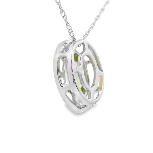 .52ct Peridot Diamond Fashion Pendants 10KT White Gold Bids.com