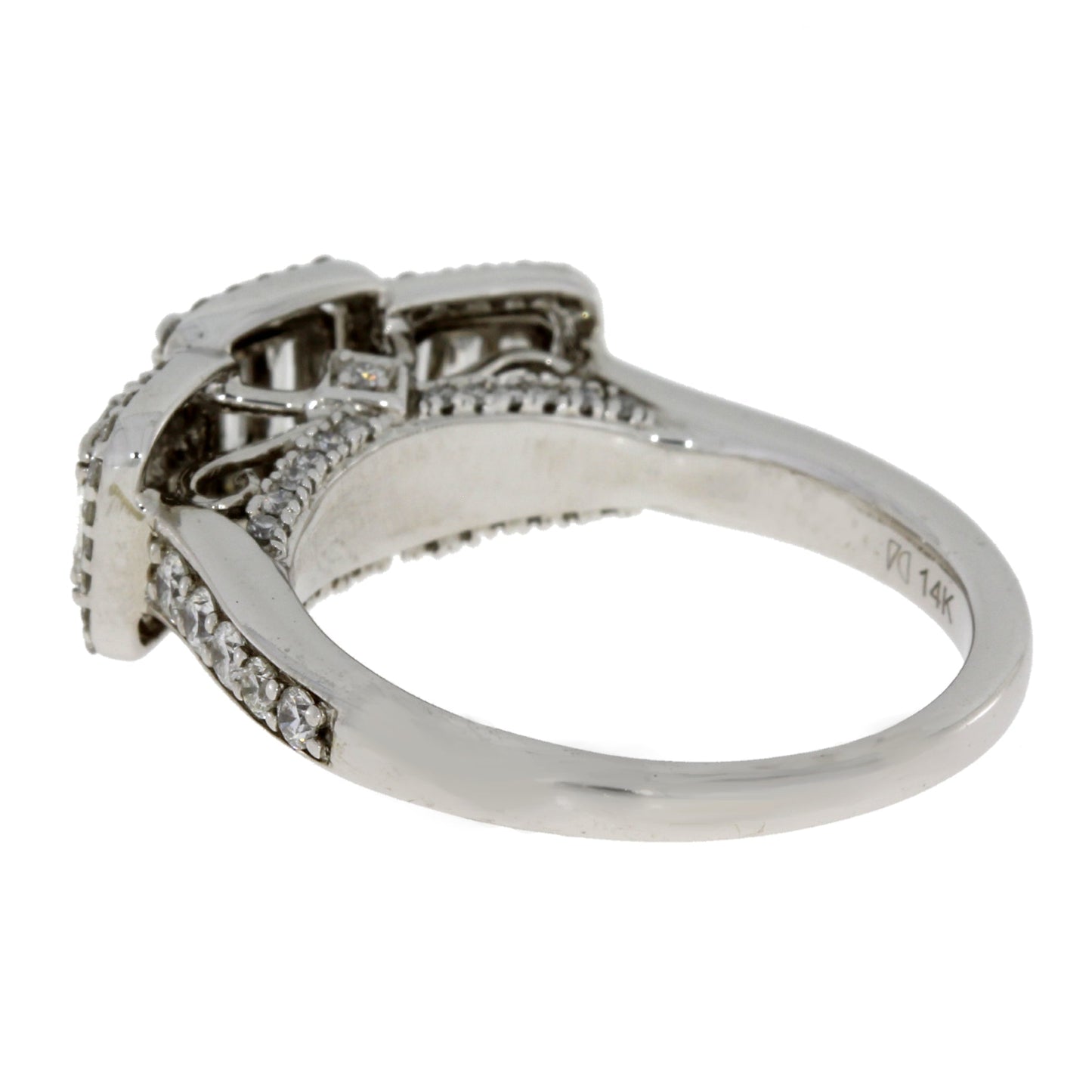 Natural 1.00ct Diamond 3 Stone Ring 14KT White Gold Bids.com