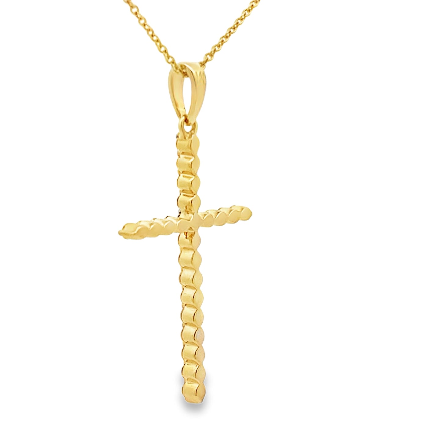 .21ct Diamond Cross Religious Pendant 14KT Yellow Gold Bids.com