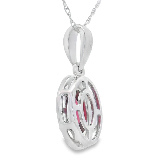 .58ct Garnet Diamond Fashion Pendants 10KT White Gold Bids.com