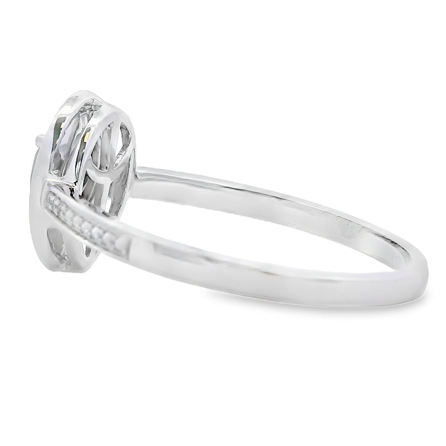 Natural .46ct Quartz Diamond Ring 10KT White Gold Bids.com