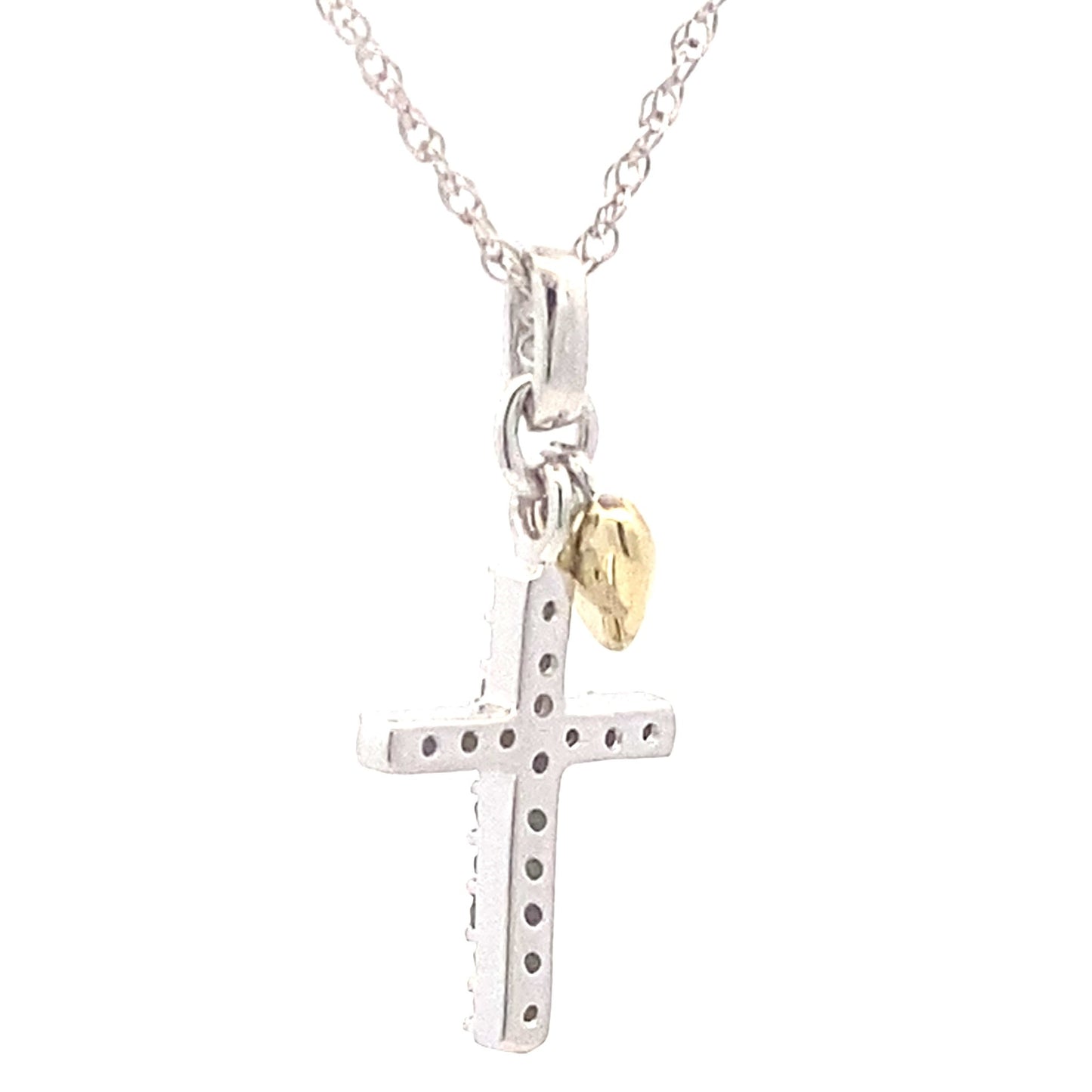 .15ct Diamond Cross Religious Pendant Sterling Silver Bids.com