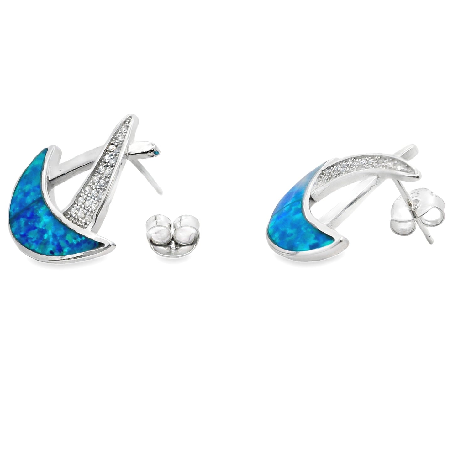 Natural Created Opal Dangle Earrings Sterling Silver Bids.com