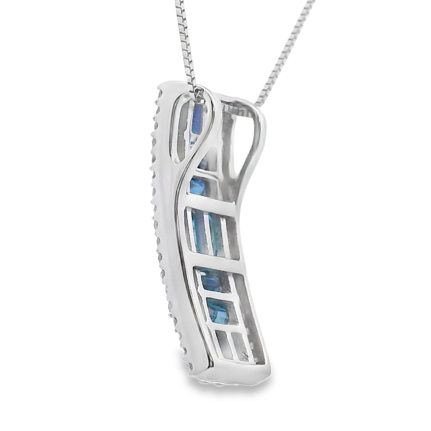 Sapphire Diamond Fashion Pendants 14KT White Gold Bids.com