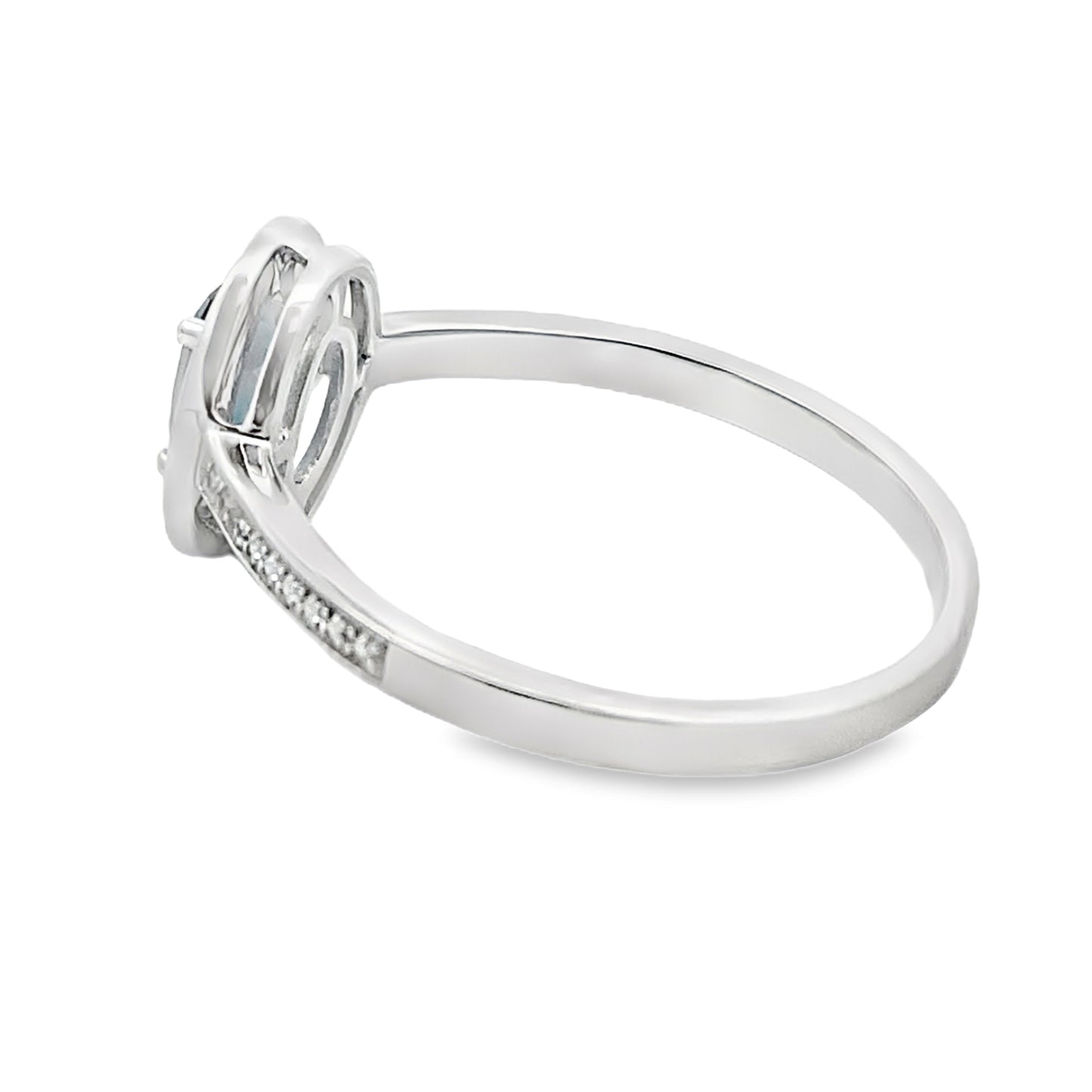 .63ct London Blue Topaz Diamond Ring 10KT White Gold Bids.com