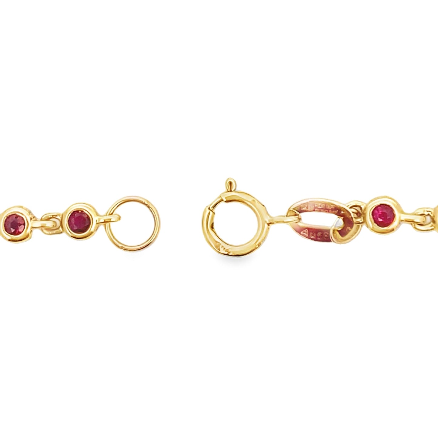 Natural .95ct Ruby Diamond Bracelet 14KT Yellow Gold Bids.com