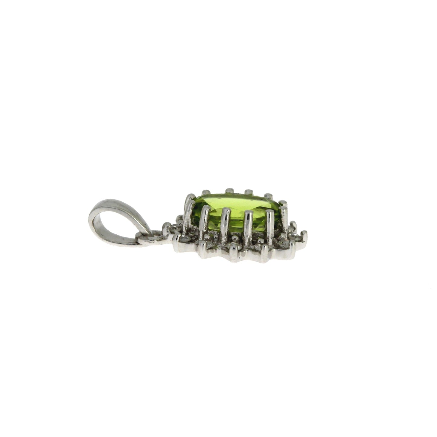 .96ct Peridot Diamond Fashion Pendants 10KT White Gold Bids.com