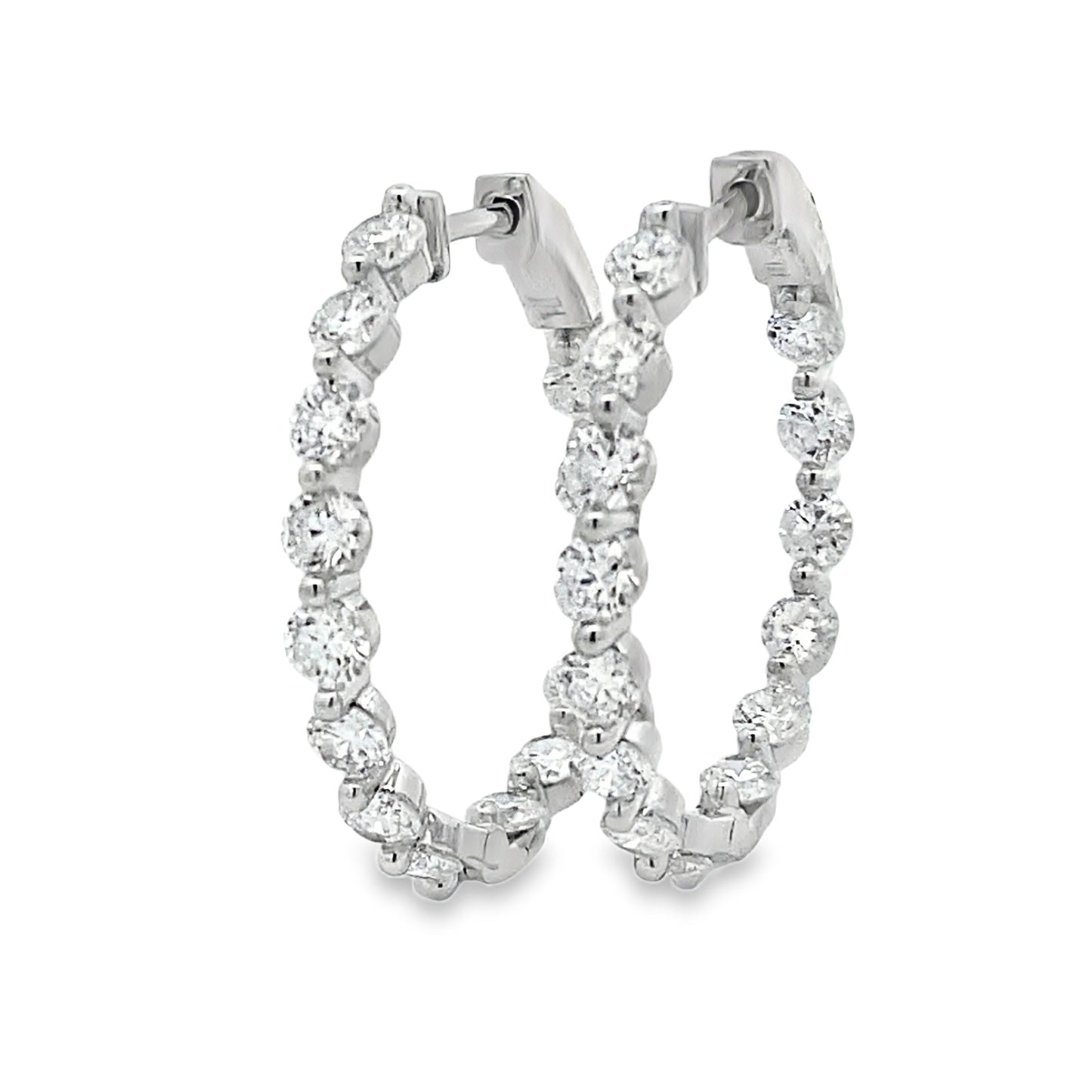 3.10ct Lab Grown Diamond Hoop Earrings Sterling Silver Bids.com