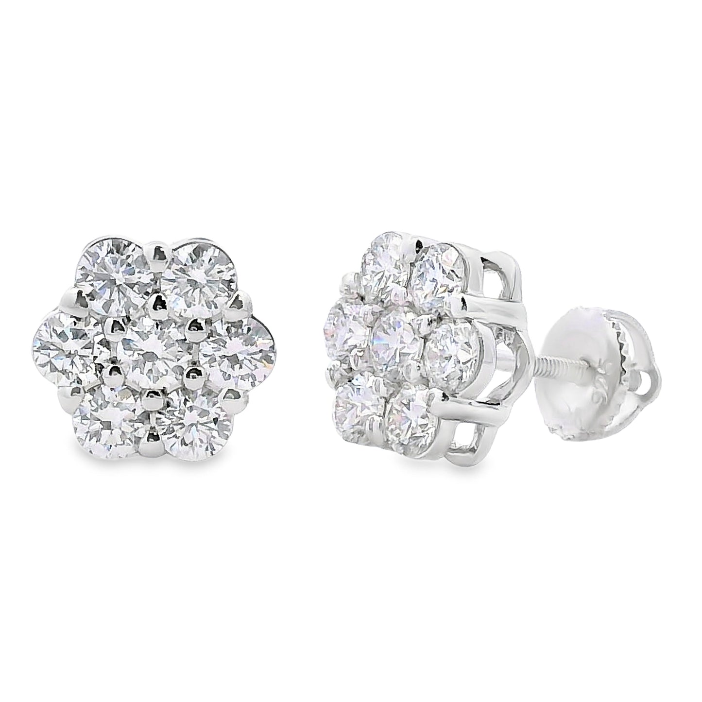 1.87ct Lab Grown Diamond Earrings Sterling Silver Bids.com