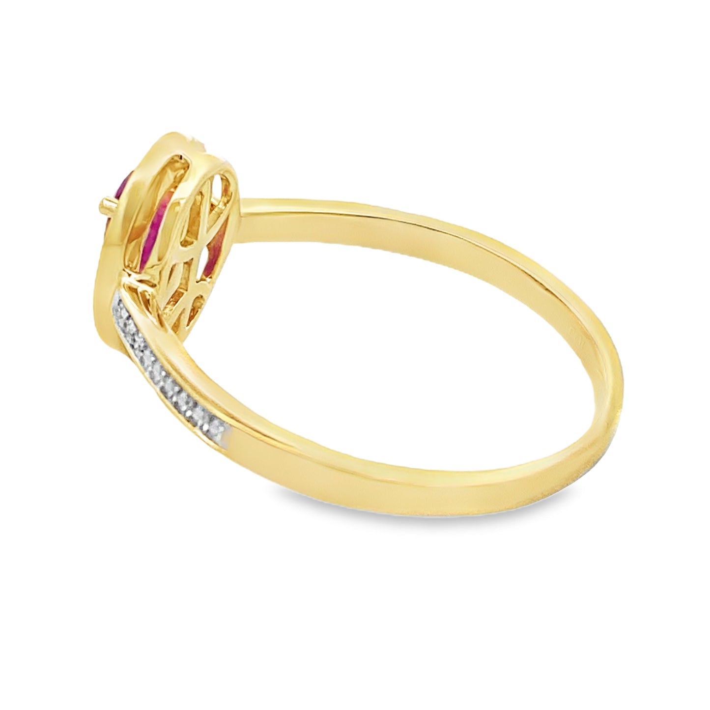 Genuine .54ct Ruby Diamond Ring 10KT Yellow Gold Bids.com