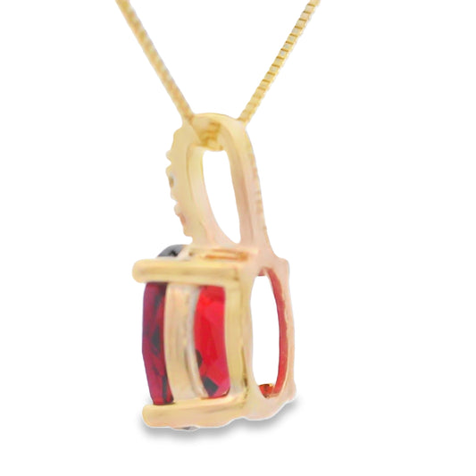 1.34ct Garnet Diamond Fashion Pendants 10KT Yellow Gold Bids.com