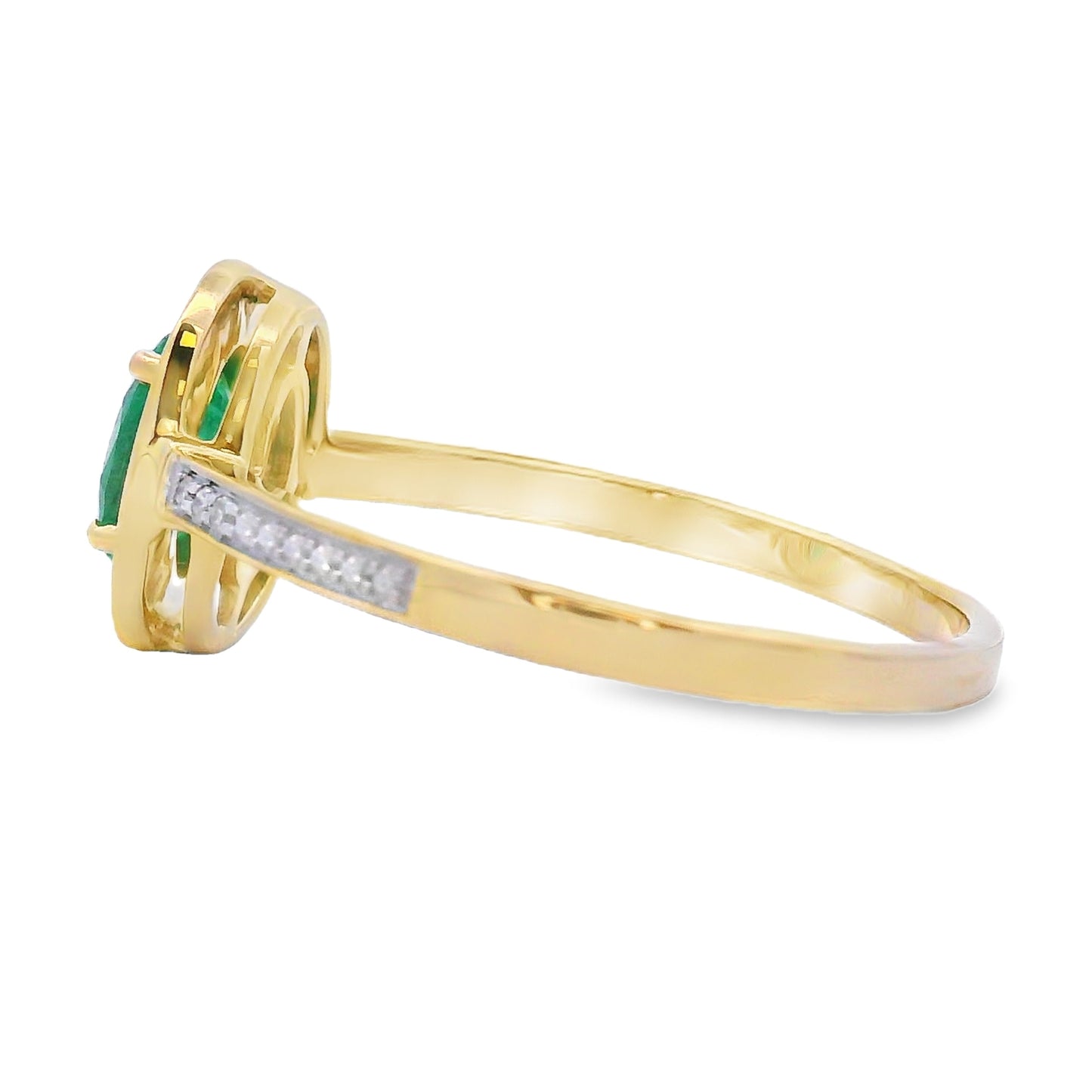 Natural .49ct Emerald Diamond Ring 10KT Yellow Gold Bids.com